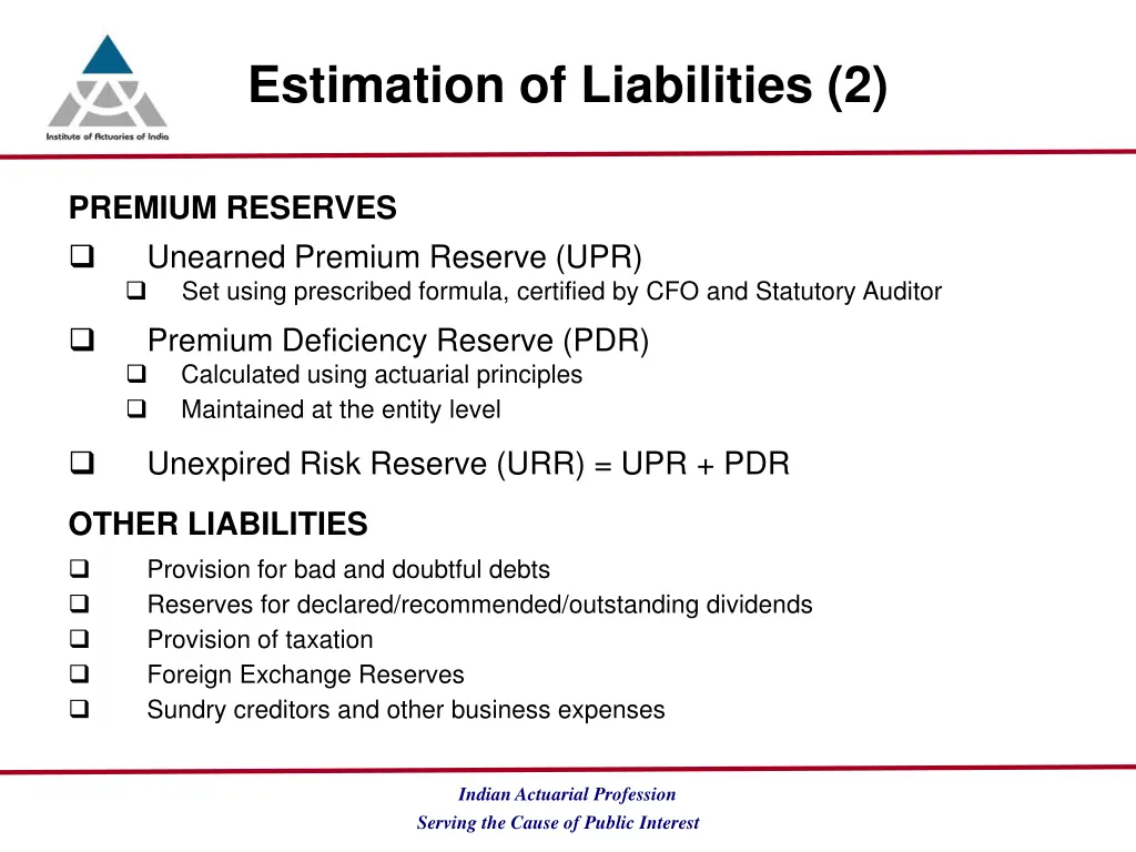 estimation of liabilities 2