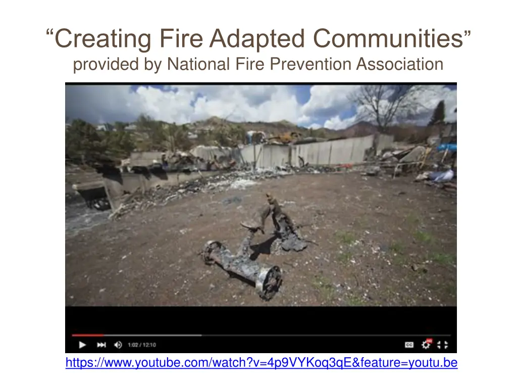 creating fire adapted communities provided