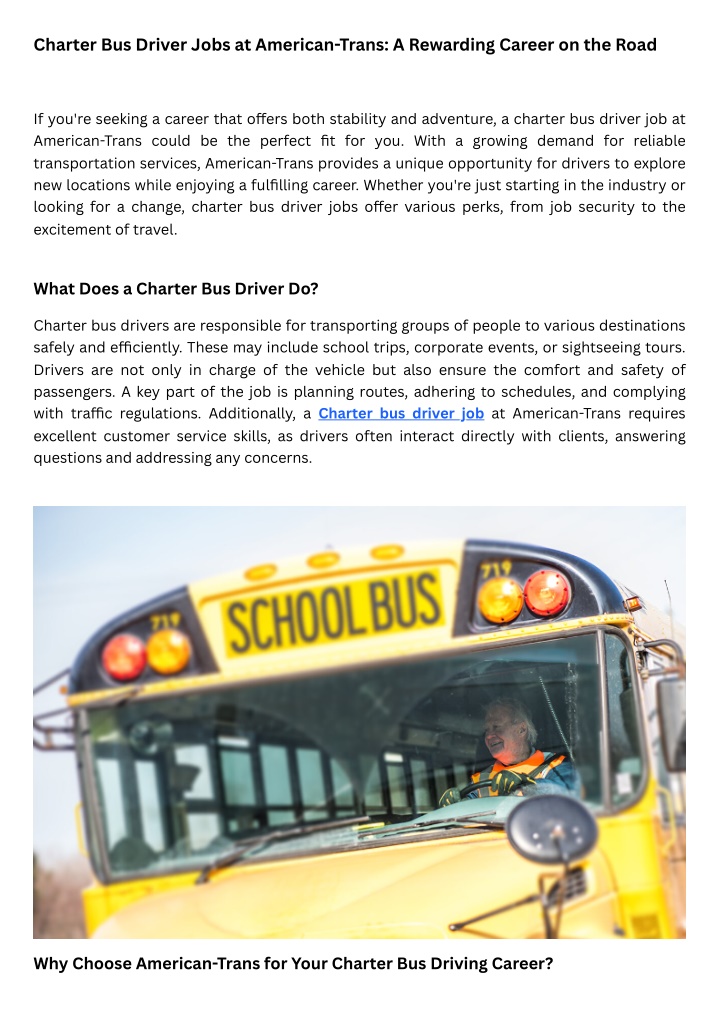 charter bus driver jobs at american trans