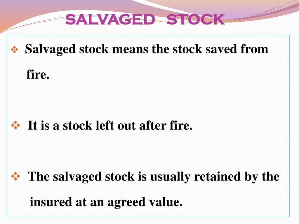 salvaged stock salvaged stock