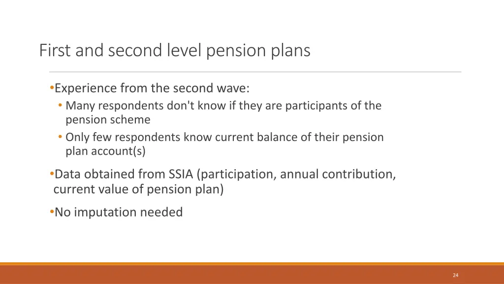 first and second level pension plans