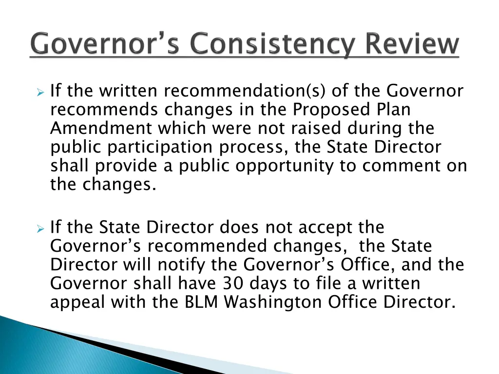 if the written recommendation s of the governor