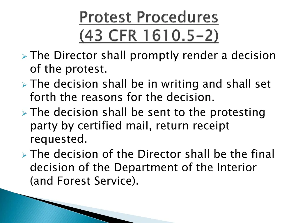 the director shall promptly render a decision