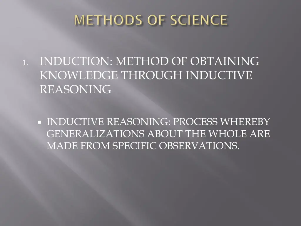 induction method of obtaining knowledge through