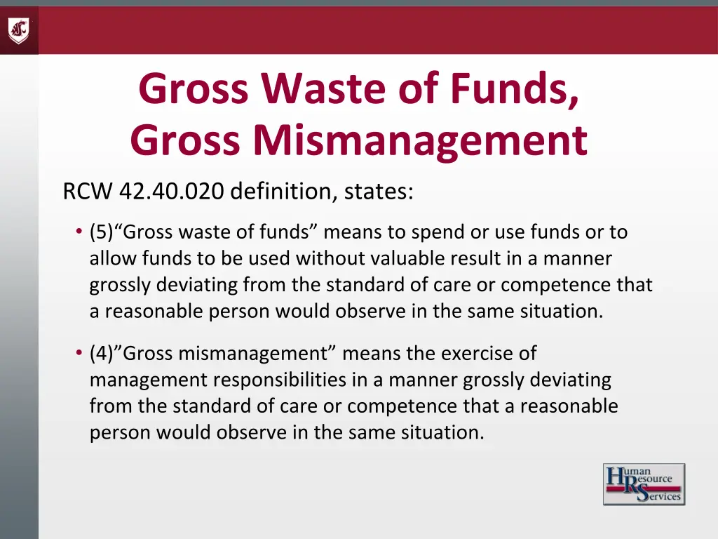 gross waste of funds gross mismanagement