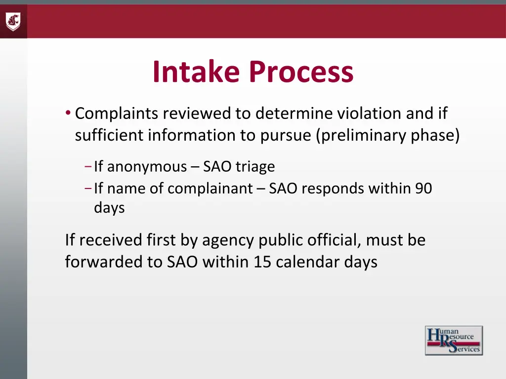 intake process