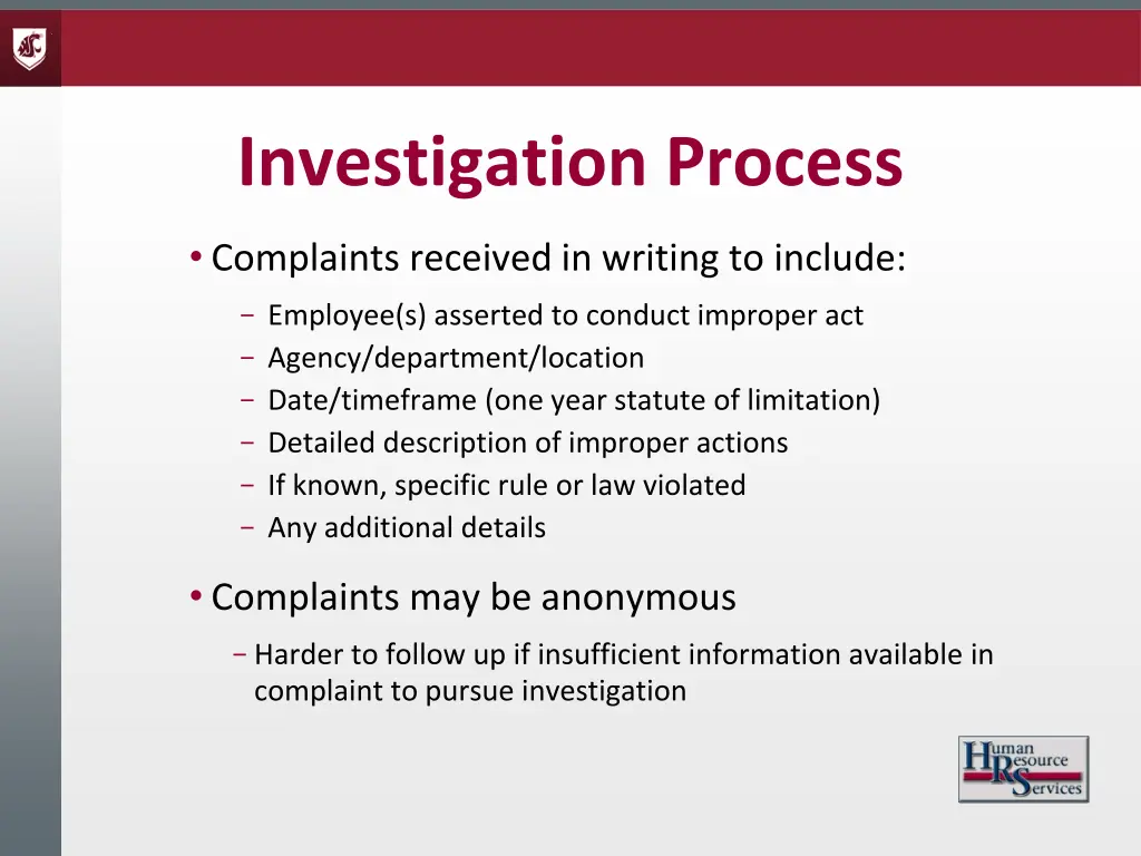 investigation process