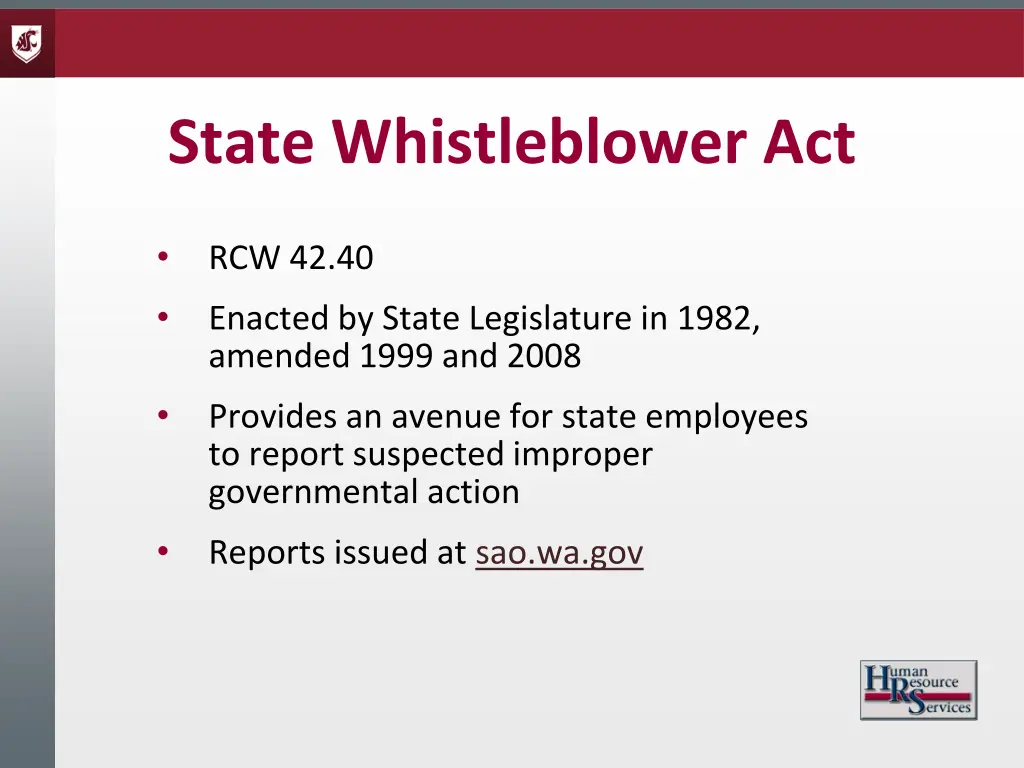 state whistleblower act