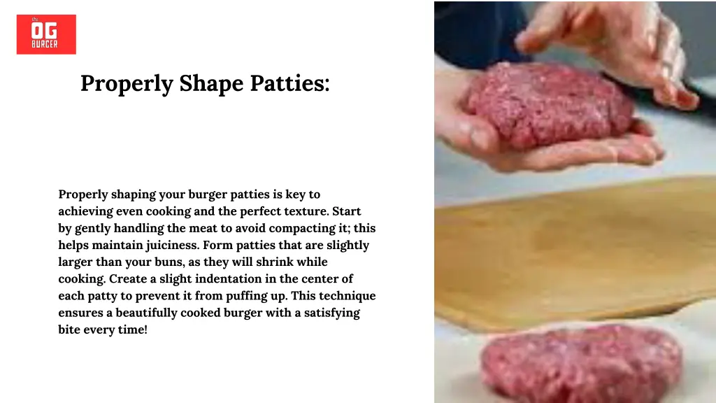 properly shape patties