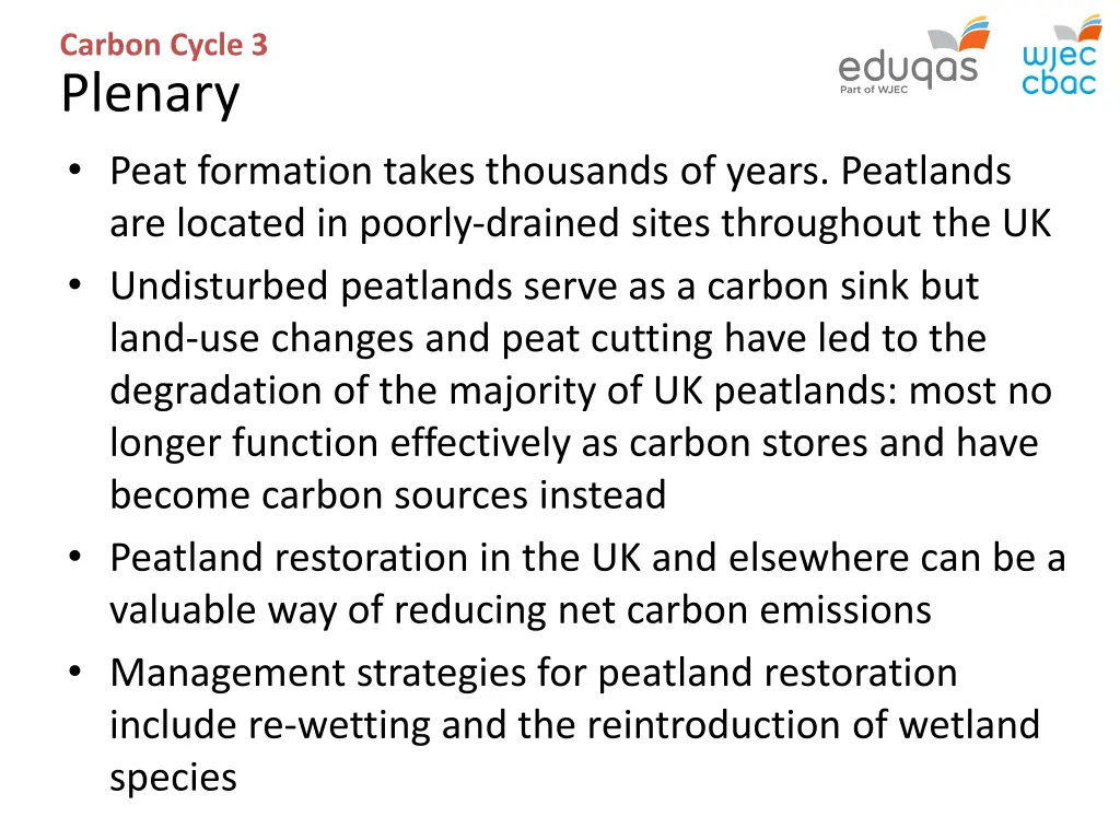 carbon cycle 3 plenary peat formation takes