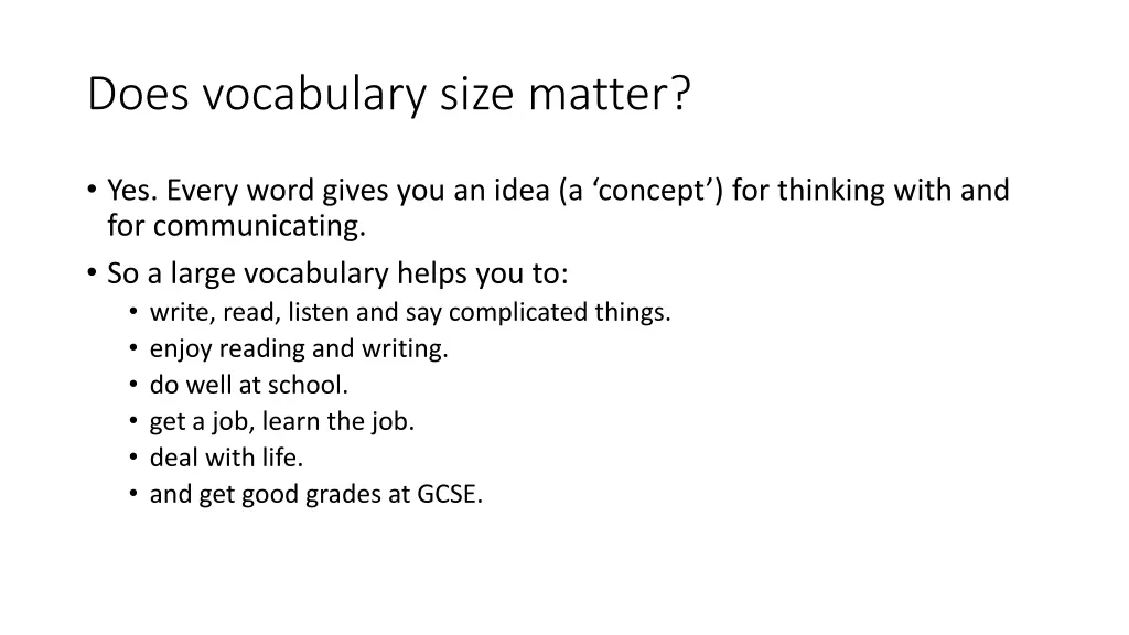 does vocabulary size matter