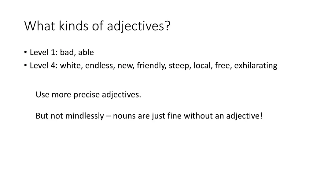 what kinds of adjectives