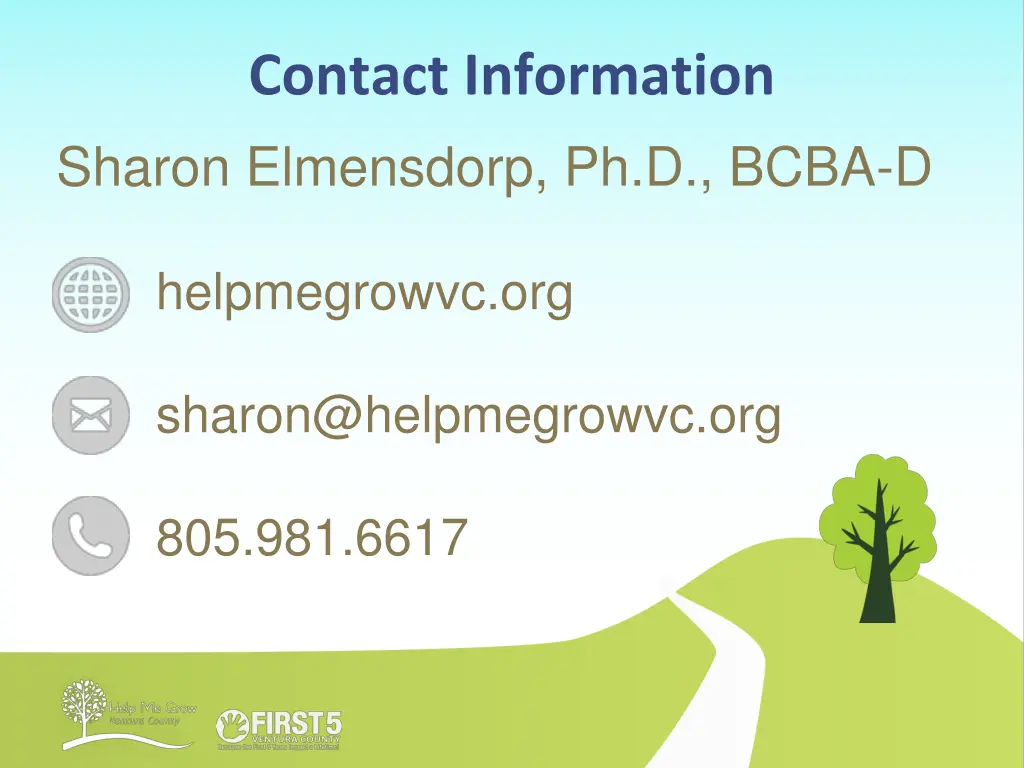 contact information sharon elmensdorp ph d bcba d