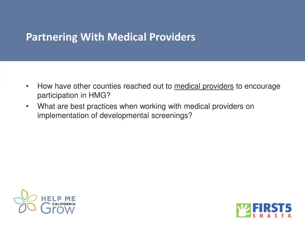 partnering with medical providers