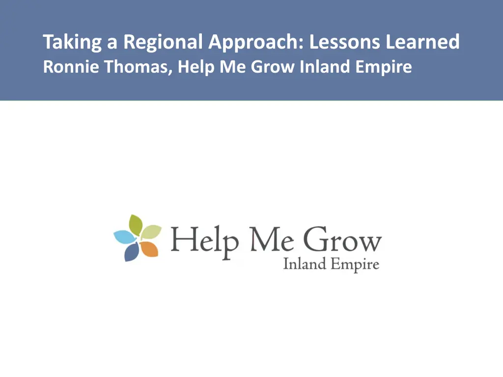 taking a regional approach lessons learned ronnie