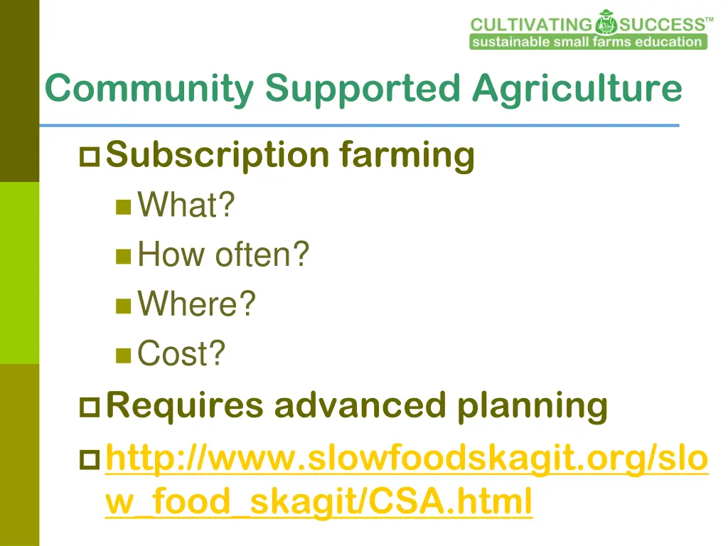 community supported agriculture