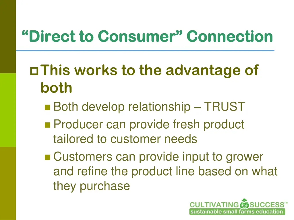 direct to consumer connection direct to consumer