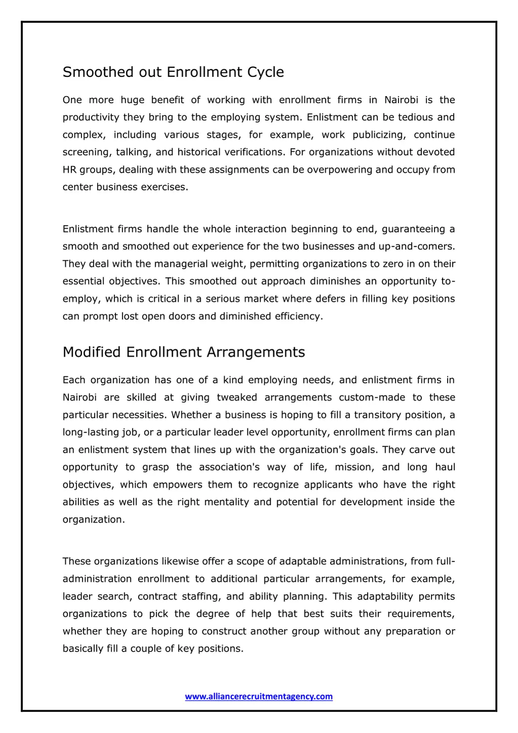 smoothed out enrollment cycle