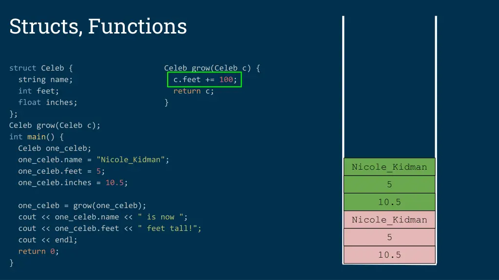 structs functions 3