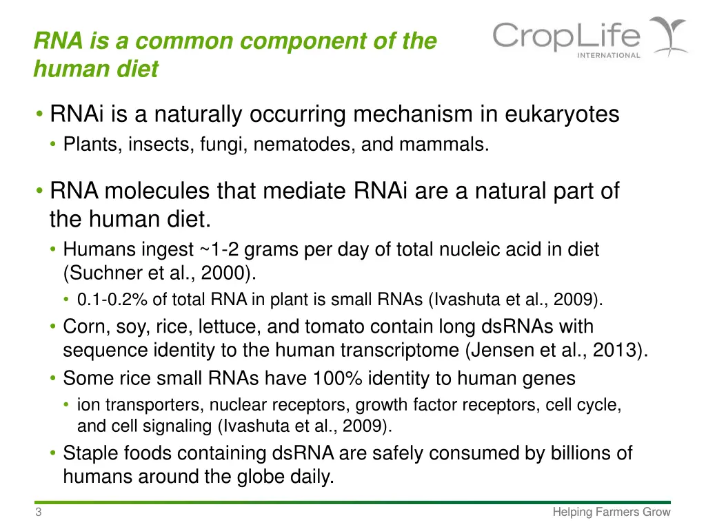 rna is a common component of the human diet