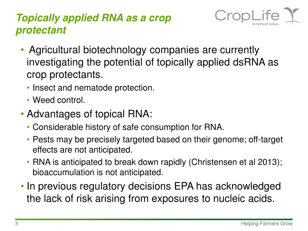 topically applied rna as a crop protectant