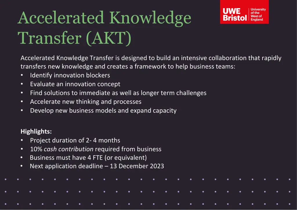 accelerated knowledge transfer akt