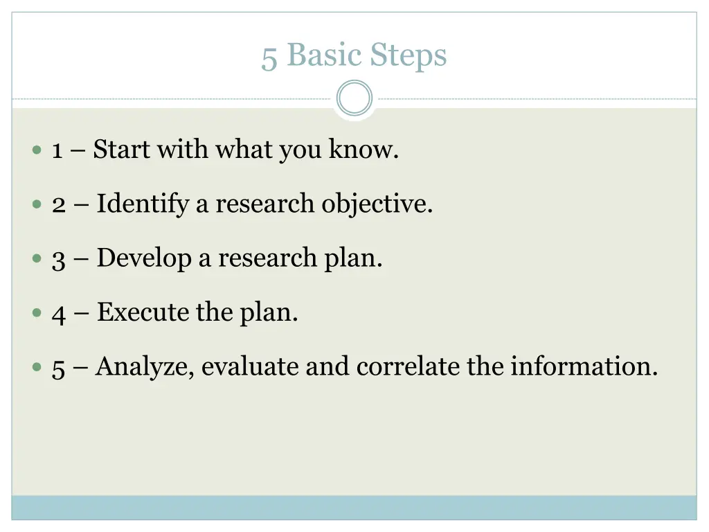 5 basic steps