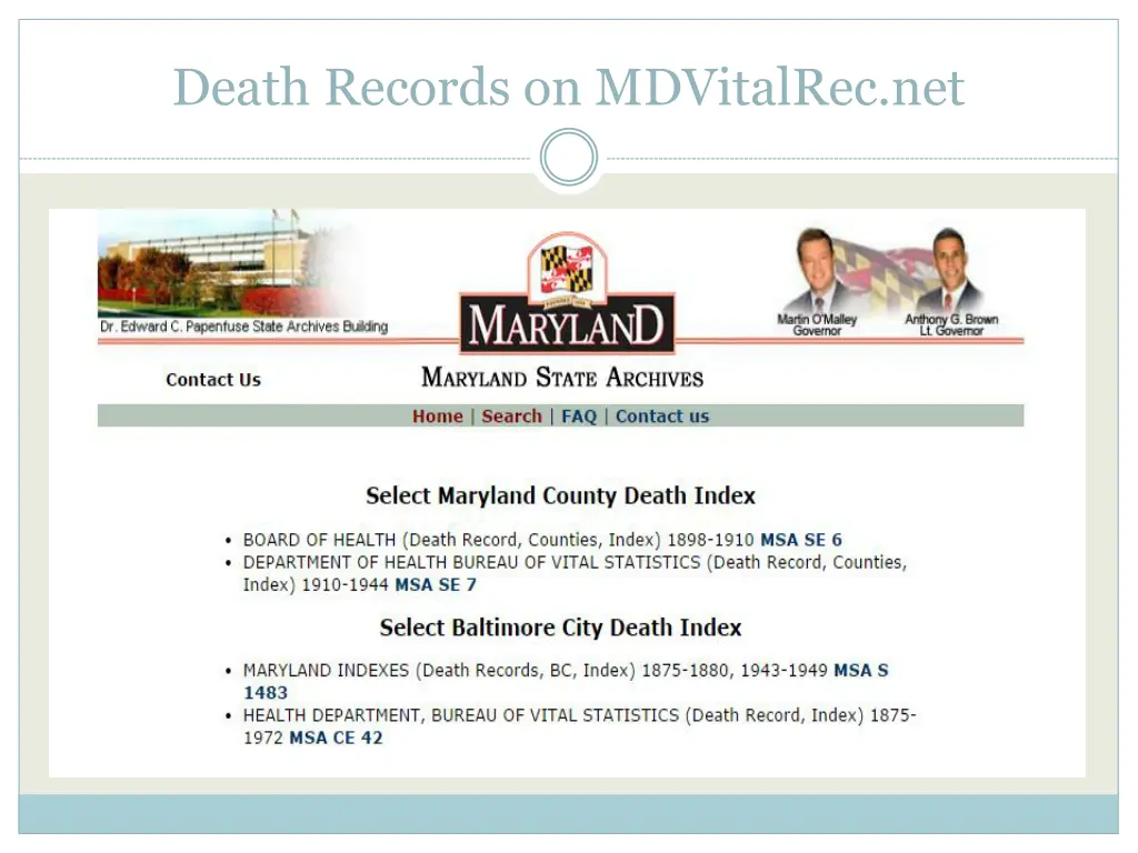 death records on mdvitalrec net