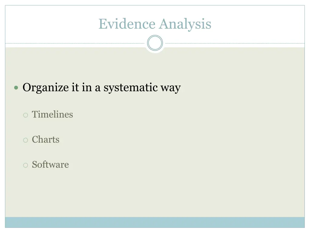 evidence analysis 1