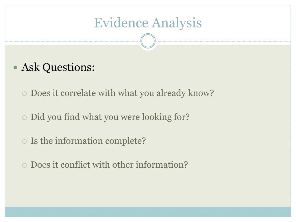 evidence analysis