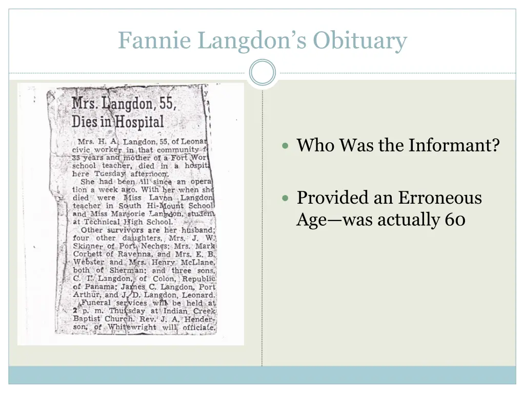 fannie langdon s obituary