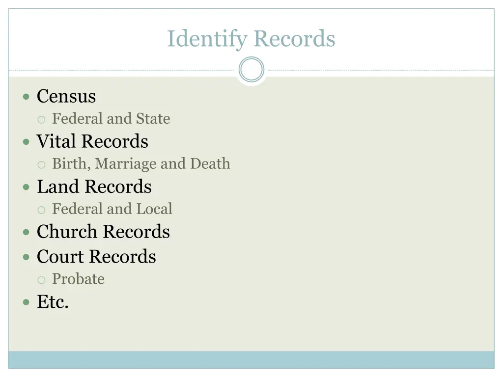 identify records