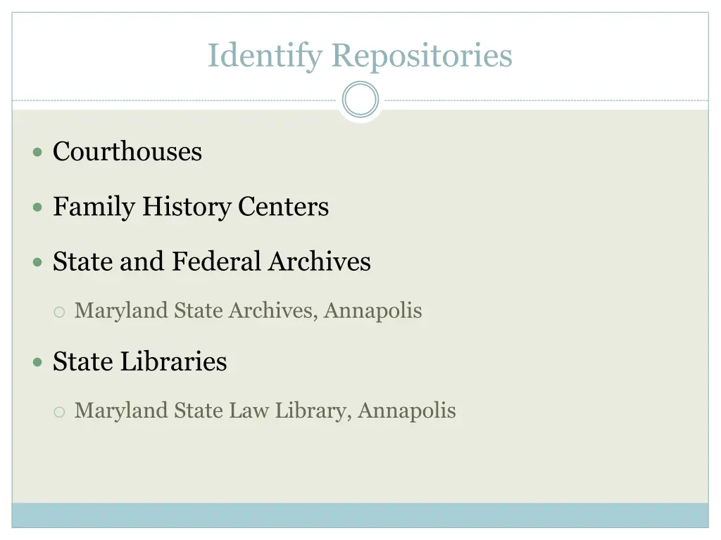 identify repositories 1