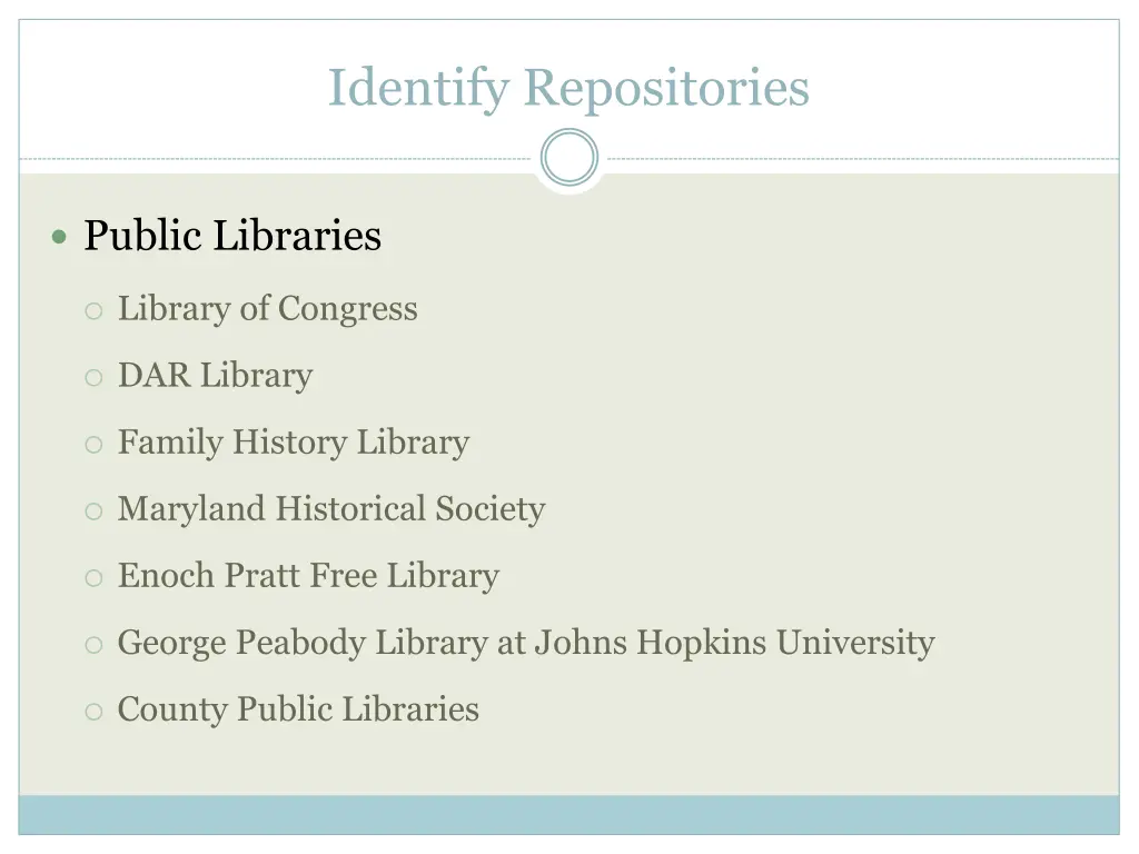 identify repositories