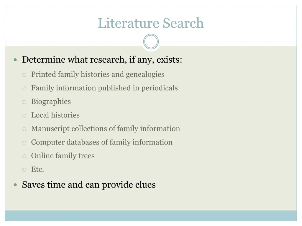 literature search