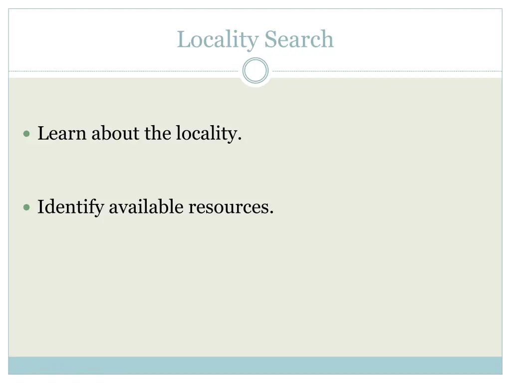 locality search