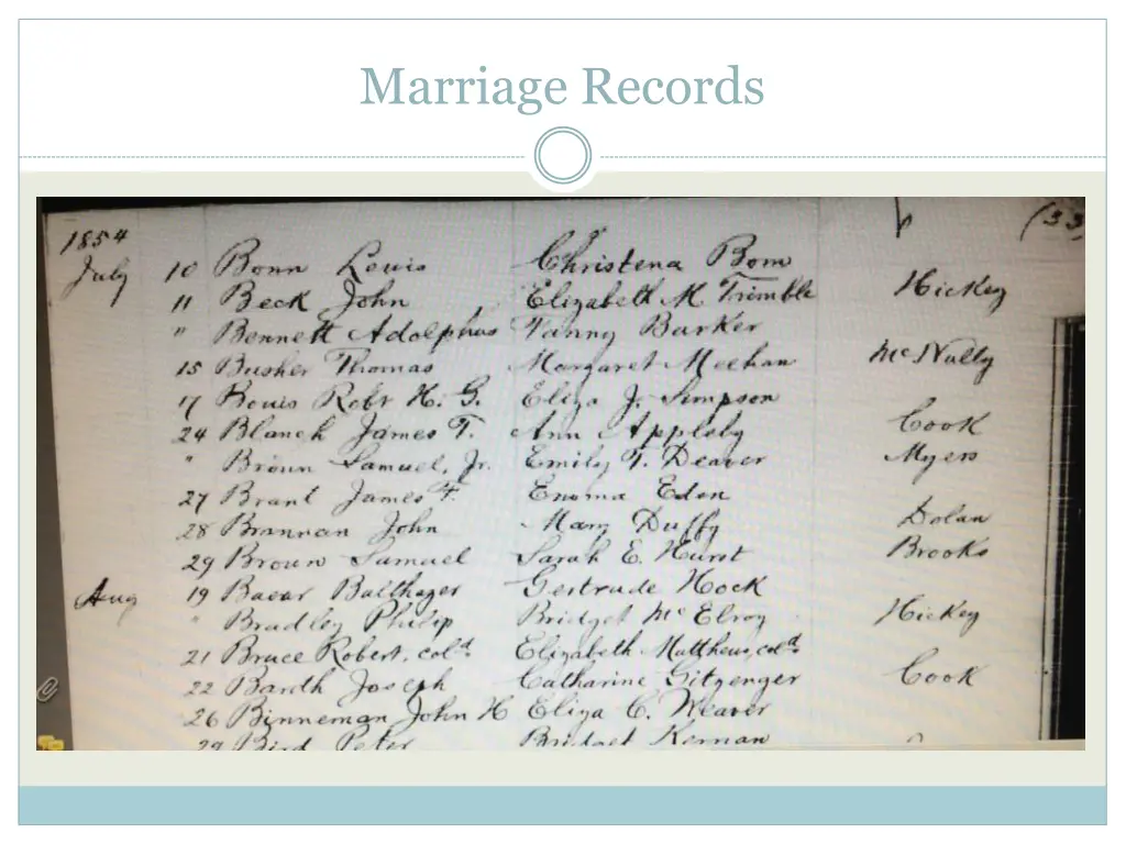 marriage records