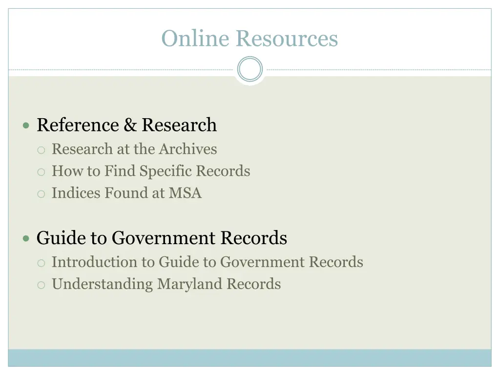 online resources