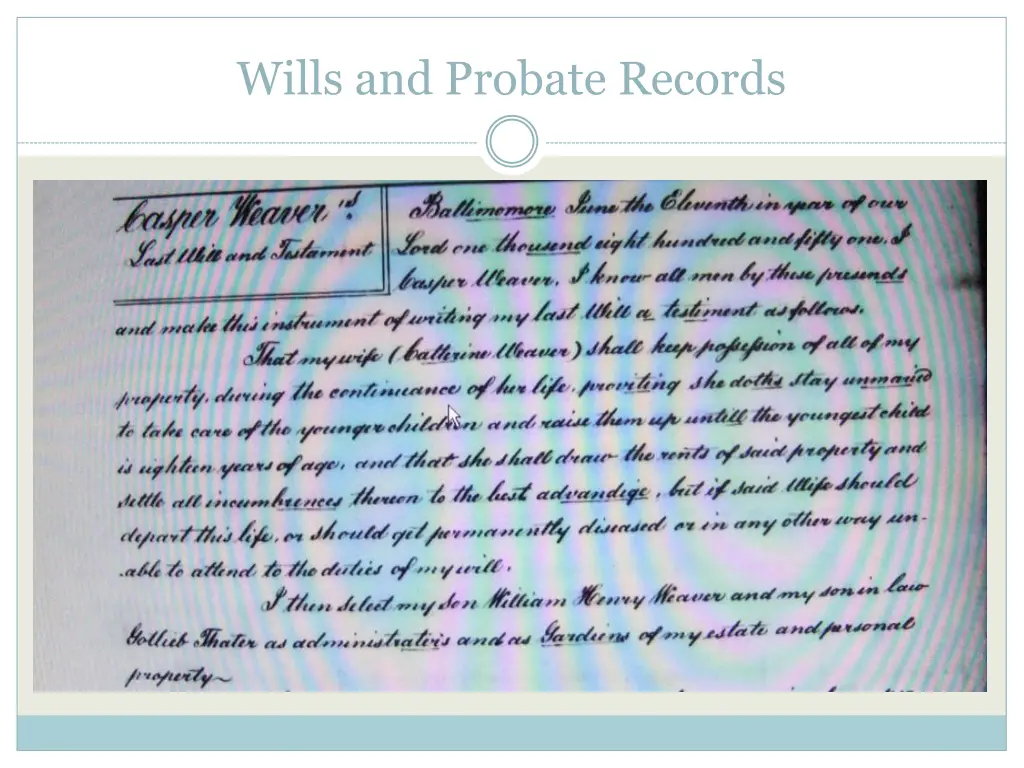 wills and probate records