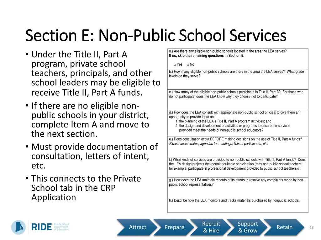 section e non section e non public school