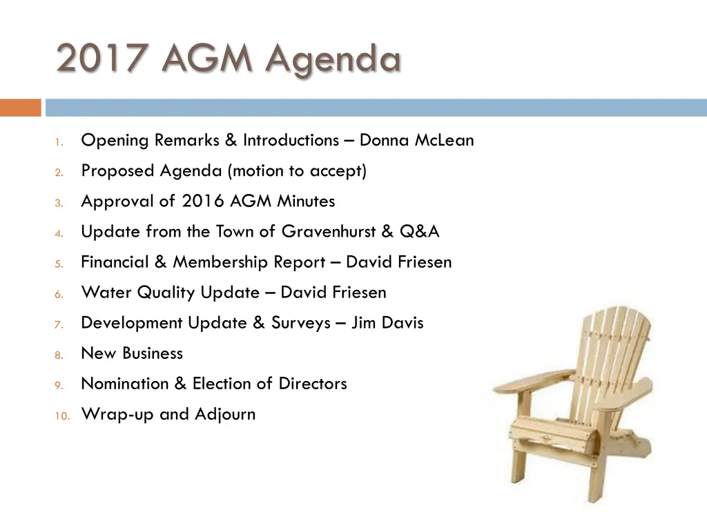 2017 agm agenda