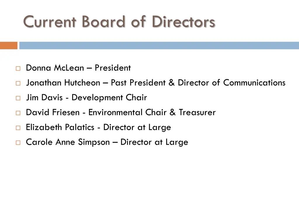 current board of directors