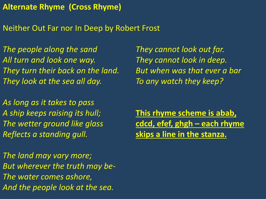 alternate rhyme cross rhyme