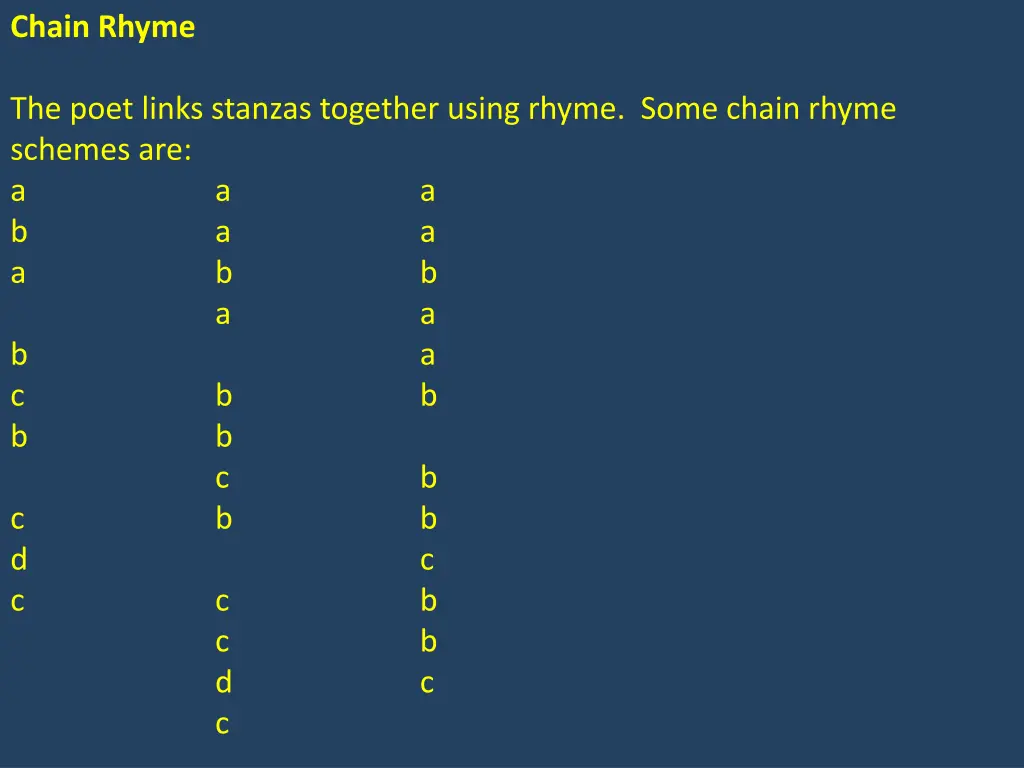 chain rhyme