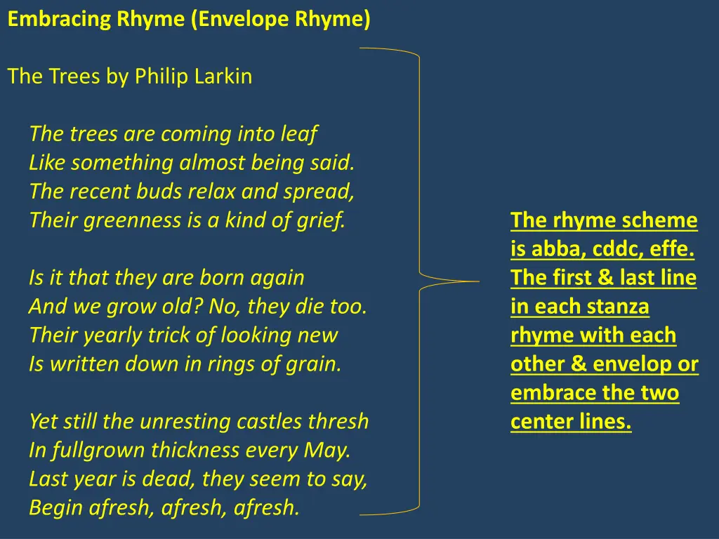 embracing rhyme envelope rhyme