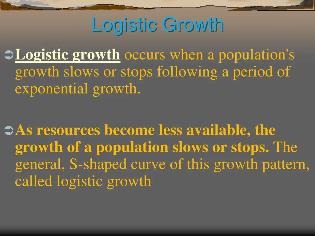 logistic growth