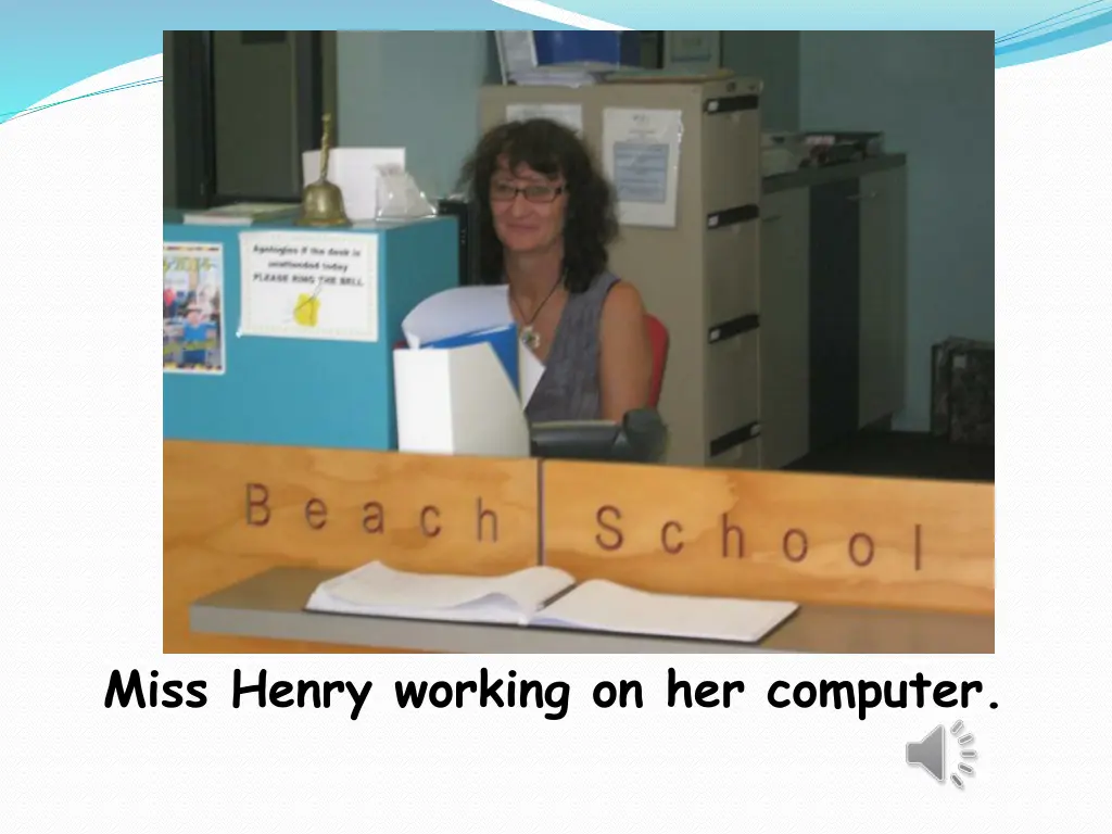 miss henry working on her computer