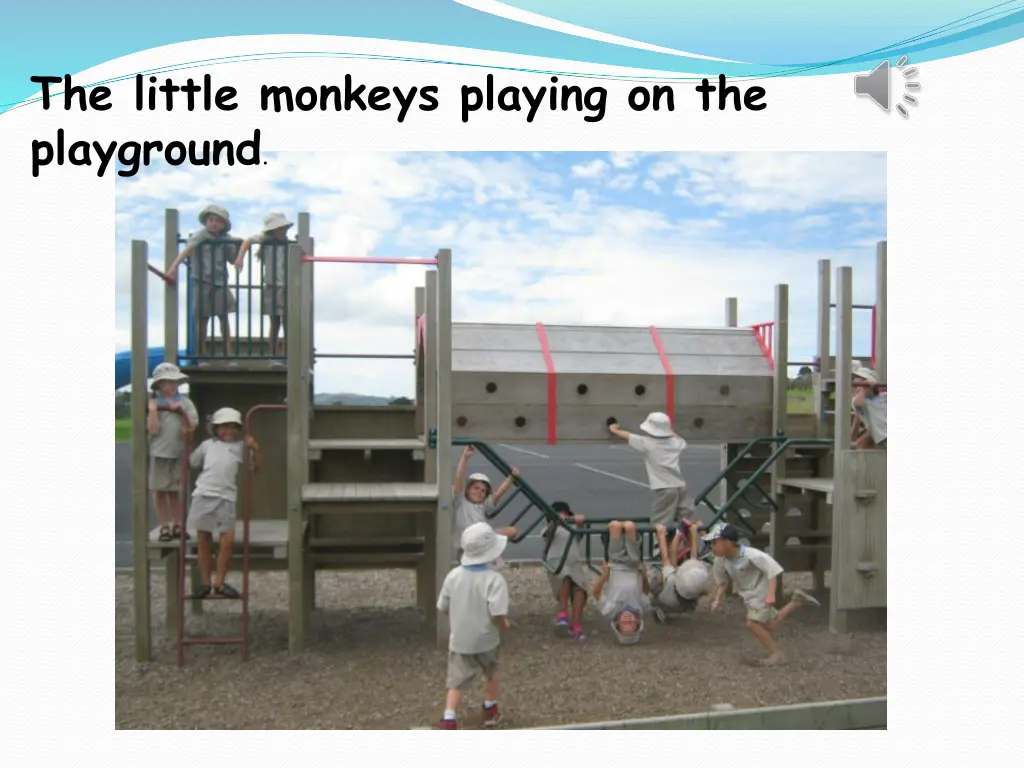 the little monkeys playing on the playground