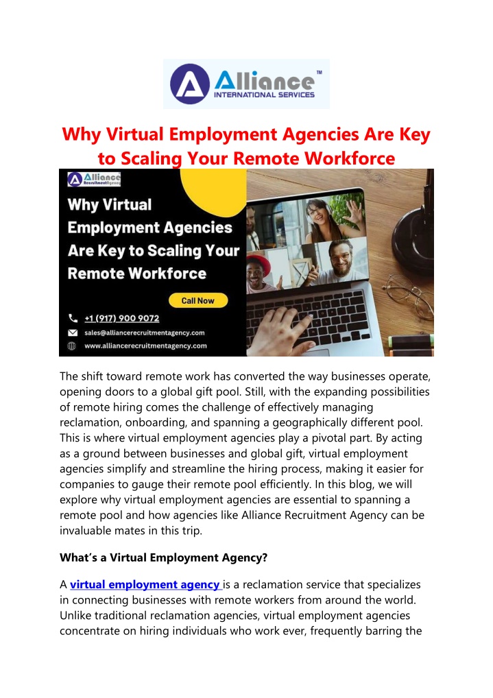 why virtual employment agencies