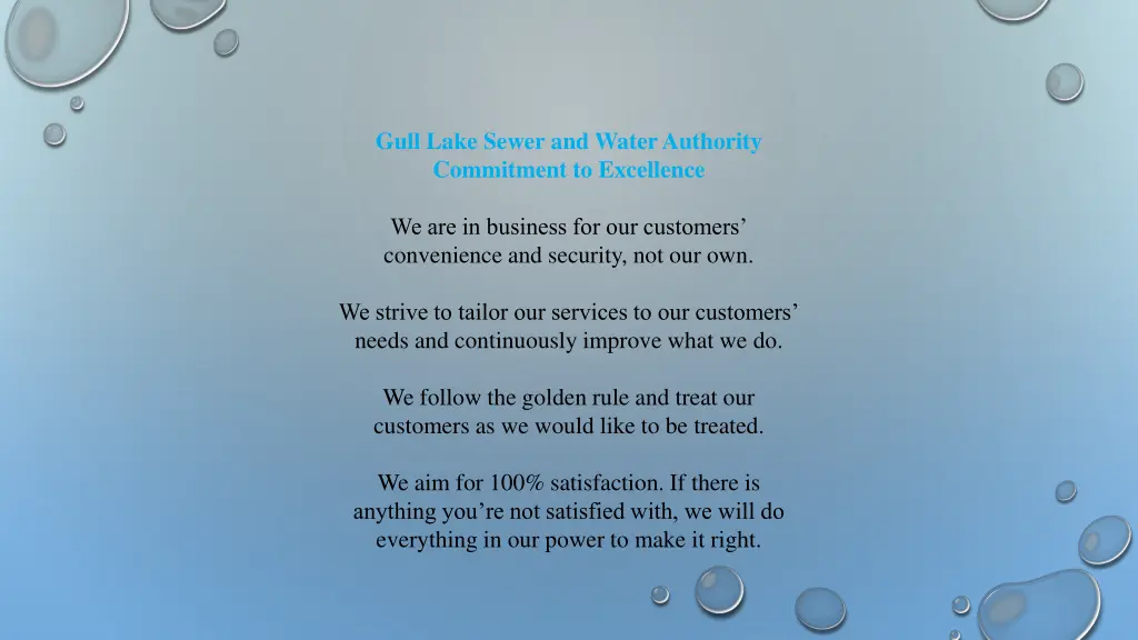 gull lake sewer and water authority commitment